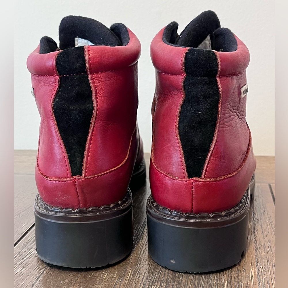 Vintage Sorel Harlow Red Leather Hiking Boots Womens size 8.5 - Picture 8 of 11